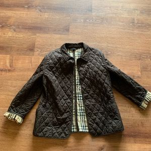Burberry quilted outerwear/ coat large